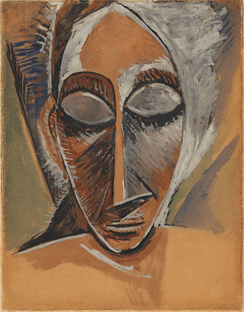 Pablo Picasso, Head of a Woman (Study for Nude with Drapery), 1907, The Metropolican Museum of Modern Art, New York. Image: © The Metropolitan Museum of Art/Art Resource/Scala, Florence, Artwork: © Succession Picasso / DACS, London 2022